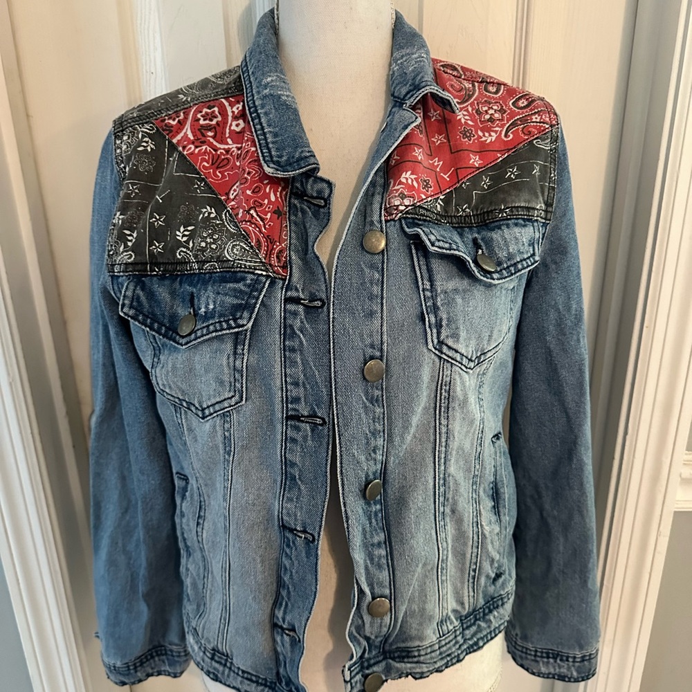 Tally Weijl Distressed Denim Bandana Jacket